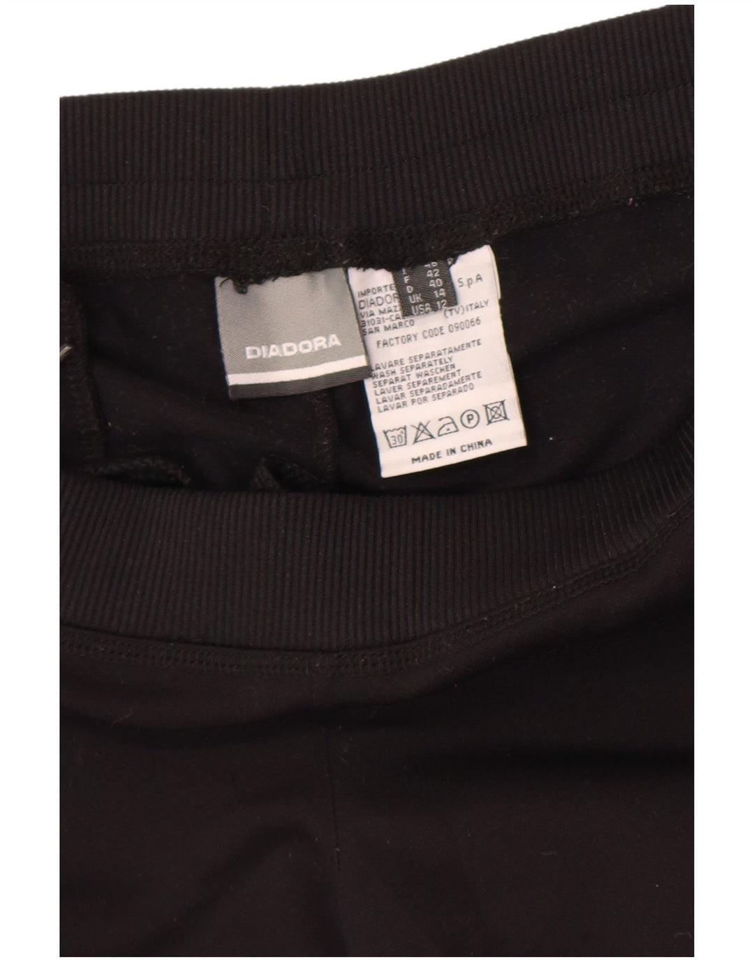 Diadora Damen-Trainingshose, UK 14, Mittelschwarz, Polyester