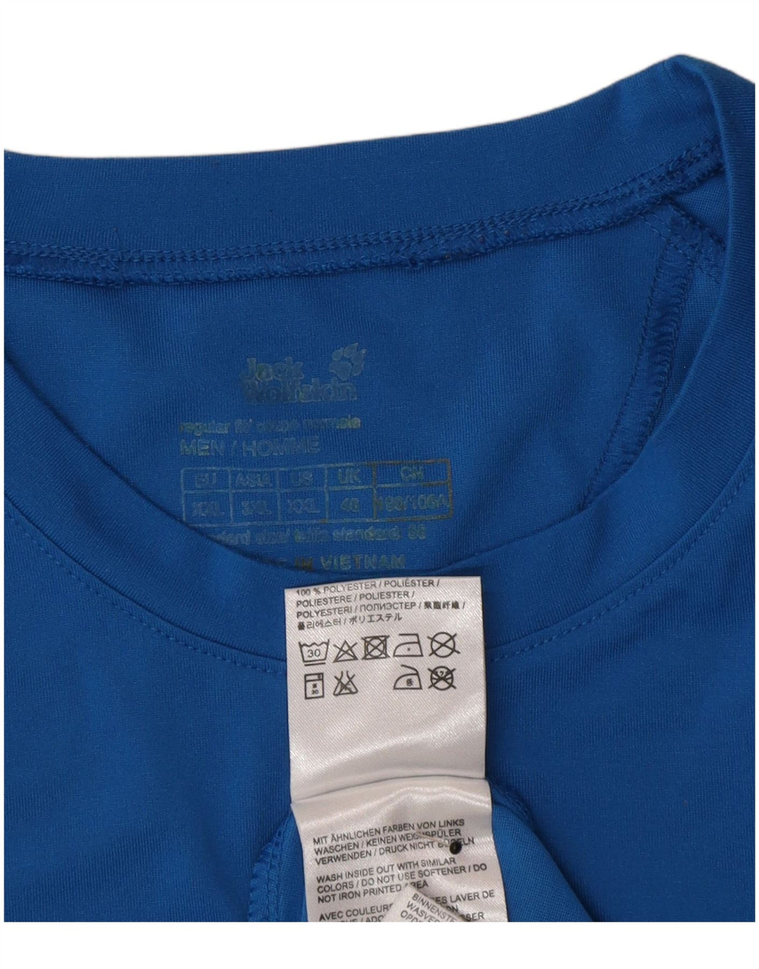 Jack Wolfskin Herren T-Shirt Top UK 46 2XL Blau Polyester