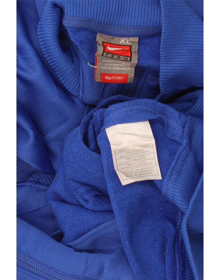 Nike Damen-Trainingsanzug-Oberteiljacke UK 18 XL Blaues Colourblock-Polyester