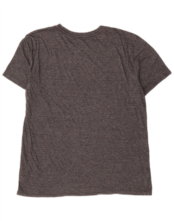 Hurley Herren-T-Shirt-Oberteil, großes, grau meliertes Polyester