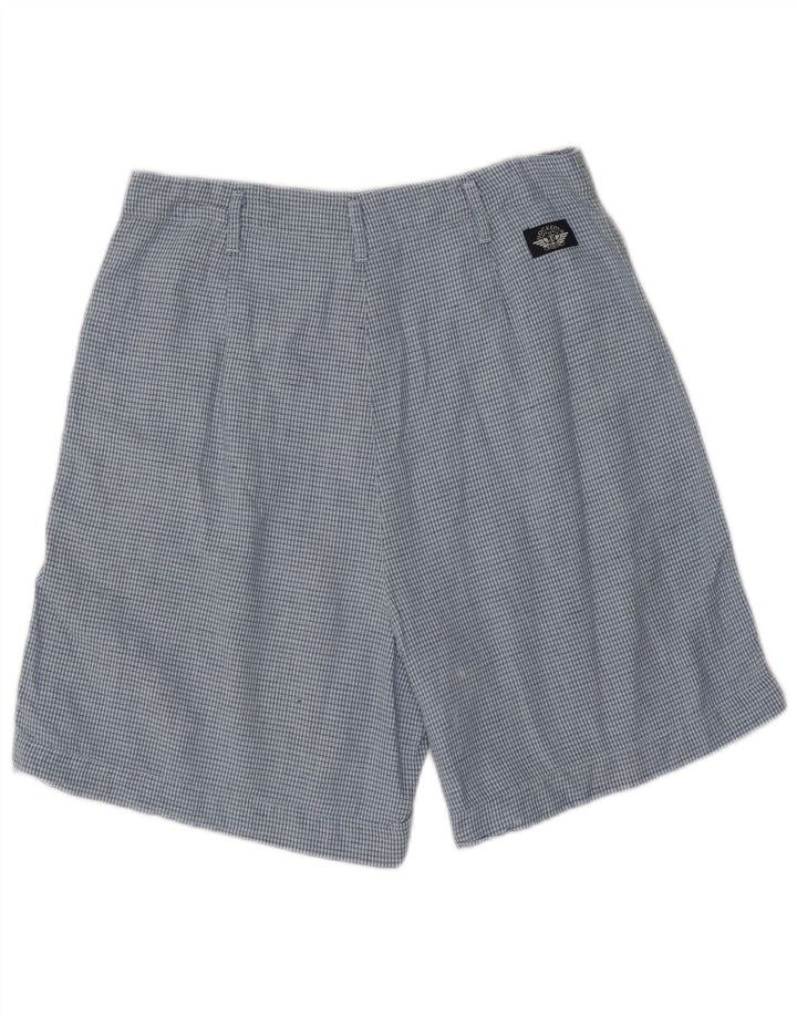 DOCKERS Damen-Chinoshorts mit hoher Taille und Pegged, US 12, Größe L, W28, blau kariert