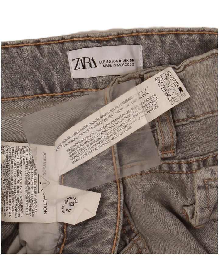 ZARA Damen Cargo-Jeans mit weitem Bein, EU 40, mittelgroß, W30, L34, graue Baumwolle