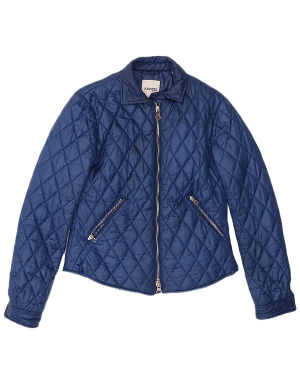 Aspesi Damen Steppjacke UK 12 Mittelblaues Polyester