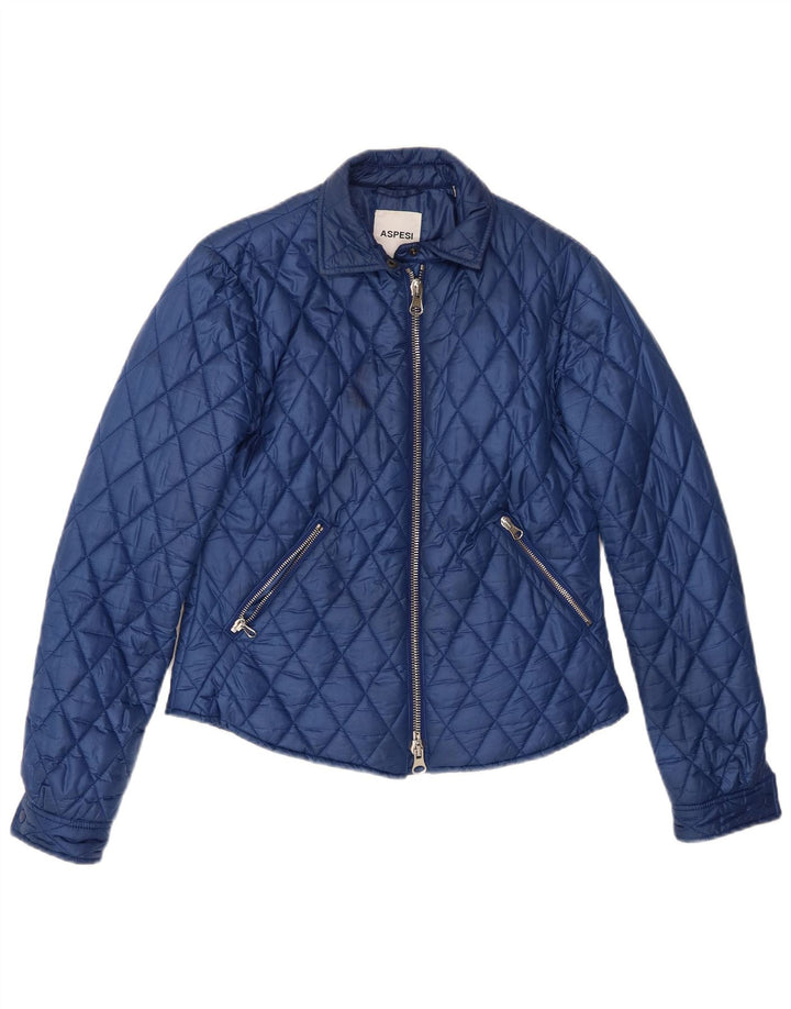 Aspesi Damen Steppjacke UK 12 Mittelblaues Polyester
