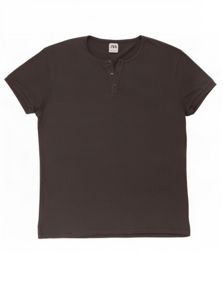 Zara Herren T-Shirt Top XL Grau