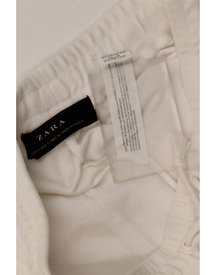 Zara Herren-Sportshorts, Größe S, weiße Baumwolle