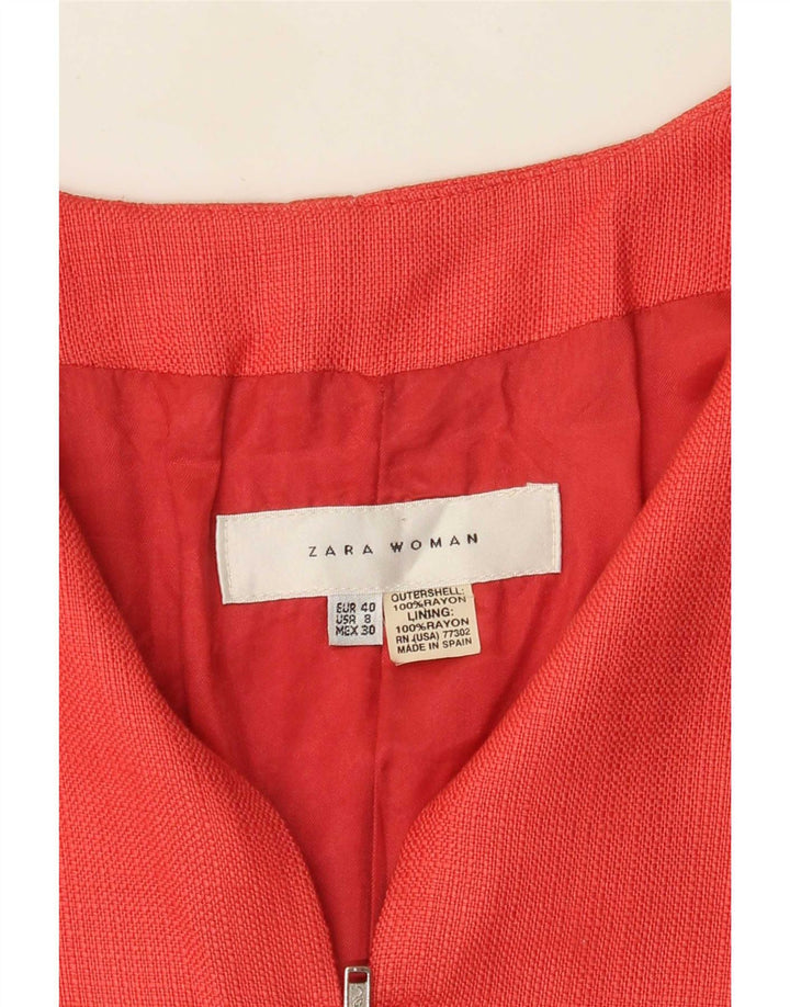 Zara Damen Bolero-Jacke mit 3/4-Ärmeln, EU 40, Mittelrot, Viskose