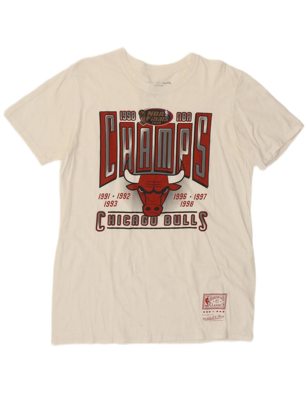 MITCHELL & NESS Herren Chicago Bulls Grafik-T-Shirt-Oberteil Medium Off White