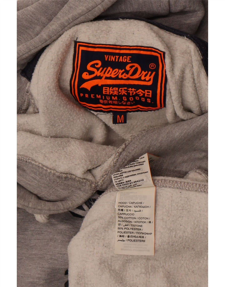 Superdry Herren Grafik-Kapuzenpullover aus mittelgrauer Baumwolle