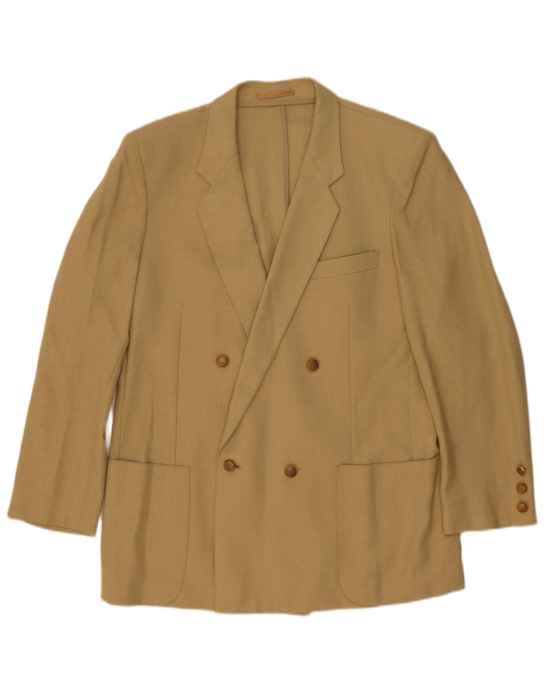 Vintage Herren Zweireiher Blazer Jacke UK 44 2XL Beige