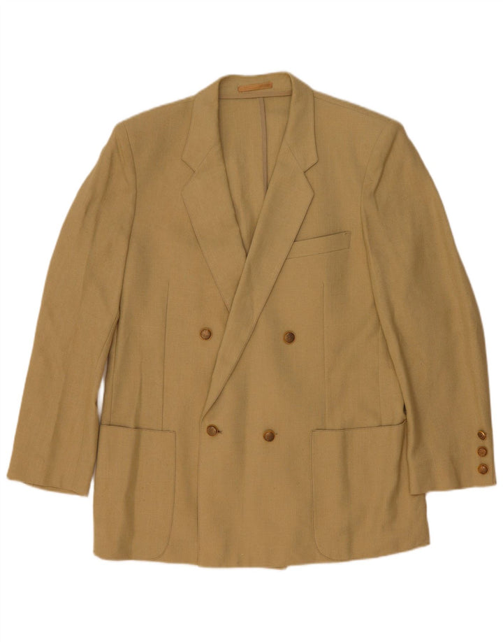 Vintage Herren Zweireiher Blazer Jacke UK 44 2XL Beige