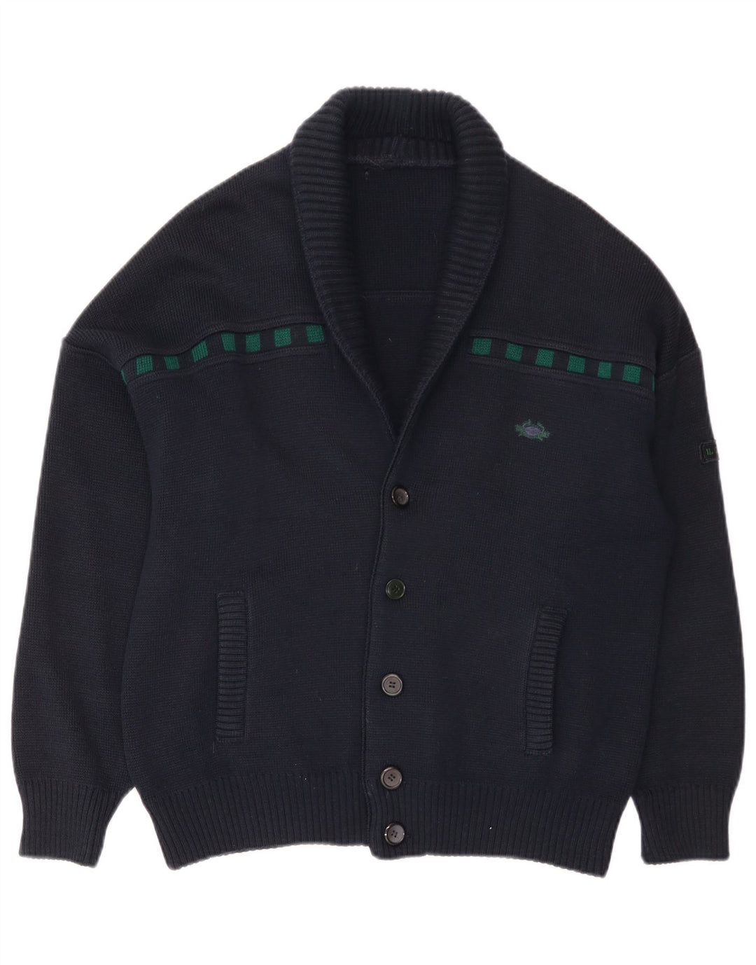 Il Granchio Herren-Strickjacke, mittleres Marineblau