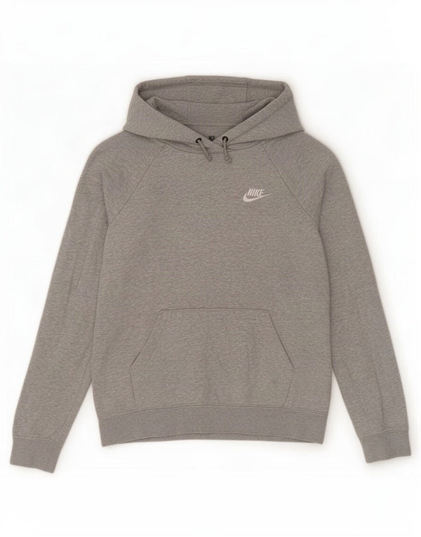 Nike Damen-Pullover mit übergroßem Kapuzenpullover, Gr. 6, XS, graue Baumwolle