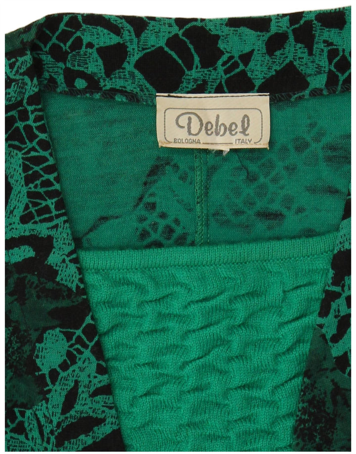 VINTAGE Womens Blazer Jacket UK 14 Medium Green Floral