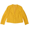 RAVENS Damen Crop 1-Knopf-Blazerjacke IT 42 Mittelgelbes Polyester