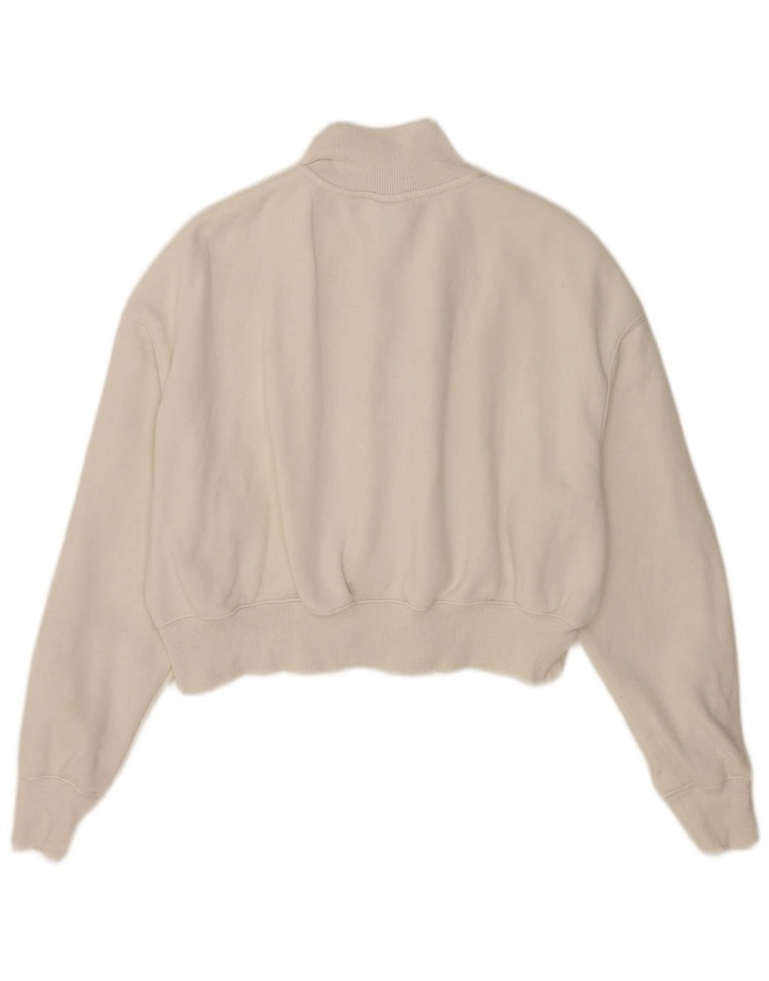 Nike Damen-Sweatshirt, übergroß, kurz geschnitten, mit Reißverschluss, UK 10, Größe S, Weiß