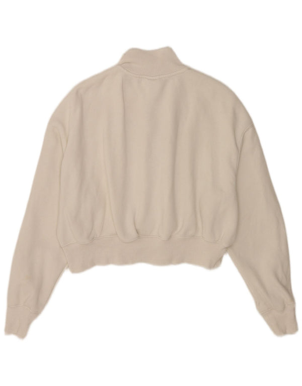 Nike Damen-Sweatshirt, übergroß, kurz geschnitten, mit Reißverschluss, UK 10, Größe S, Weiß