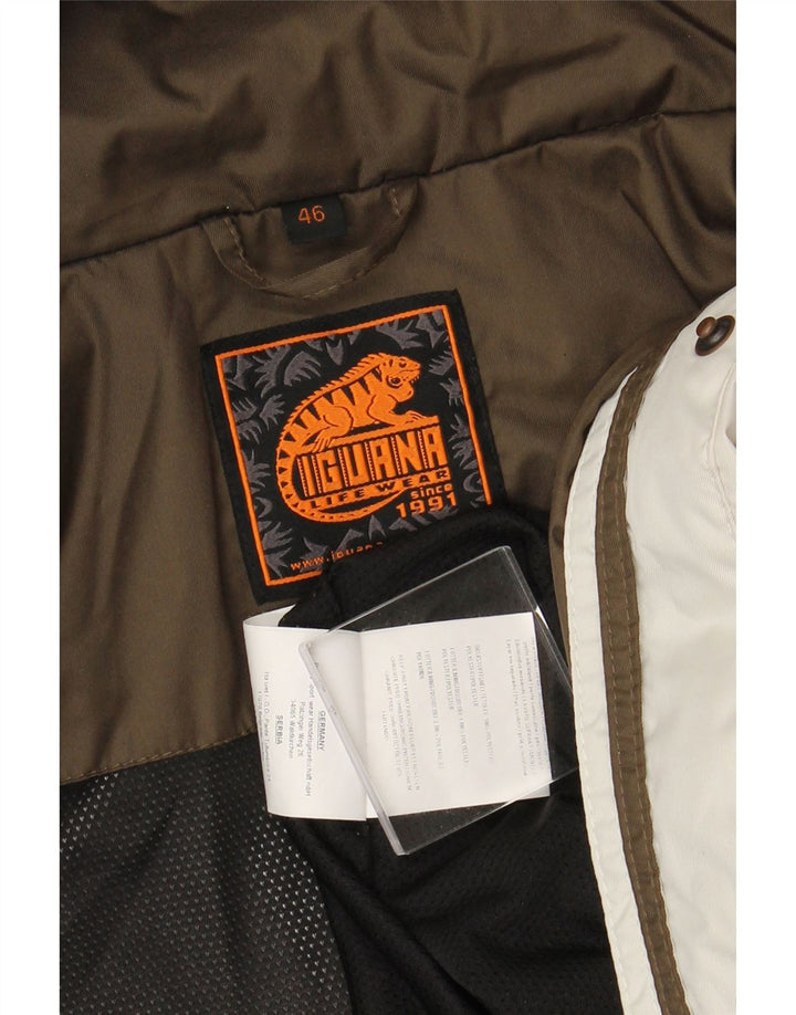 IGUANA Damen-Windjacke mit Kapuze, EU 46, XL, Weiß, Farbblock