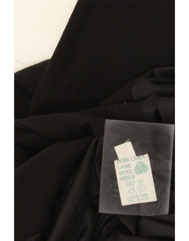 Vintage Damen 1 Knopf Blazer Jacke UK 14 Mittelschwarze Wolle
