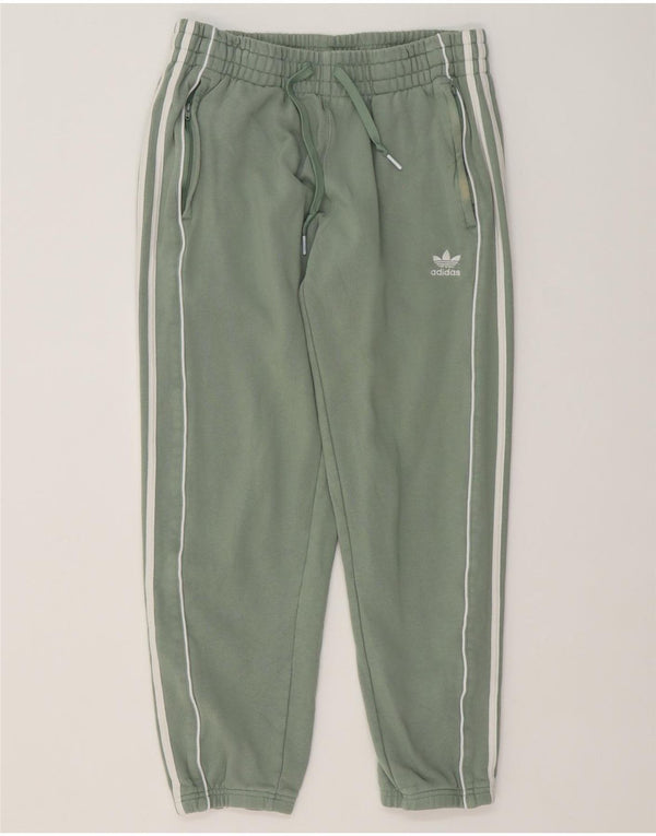 Adidas Damen Trainingshose Jogger UK 14 Mittelgrüne Baumwolle