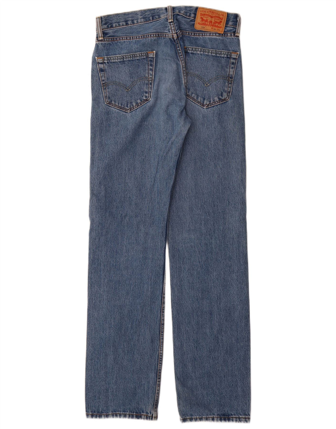 Levi's Herren 505 Straight Jeans W30 L34 Blaue Baumwolle