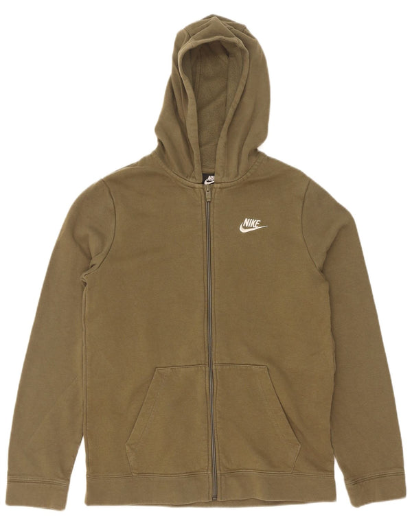 Nike Jungen-Kapuzenpullover mit Reißverschluss, 13–14 Jahre, XL, Khaki, Baumwolle