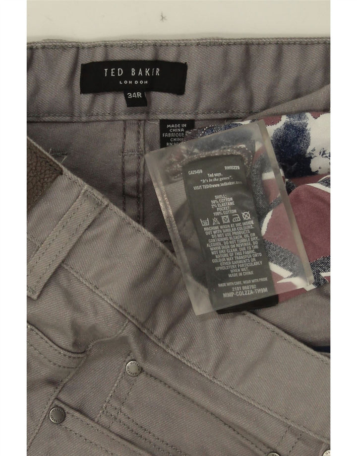 Gerade Freizeithose für Herren von Ted Baker, W34, L32, graue Baumwolle