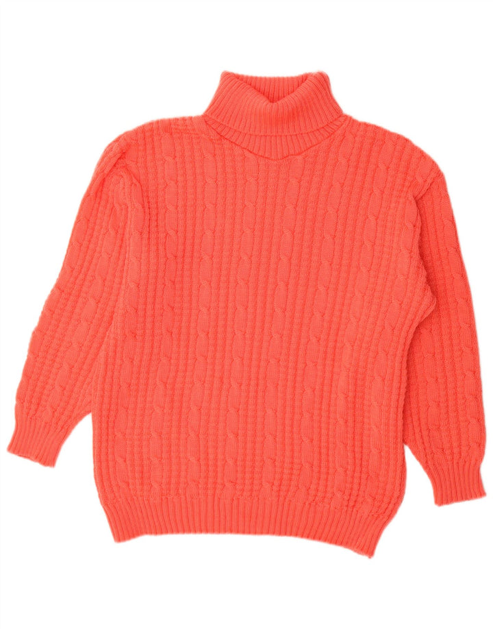 Vintage Damen Rollkragenpullover Pullover UK 16 Groß Rot