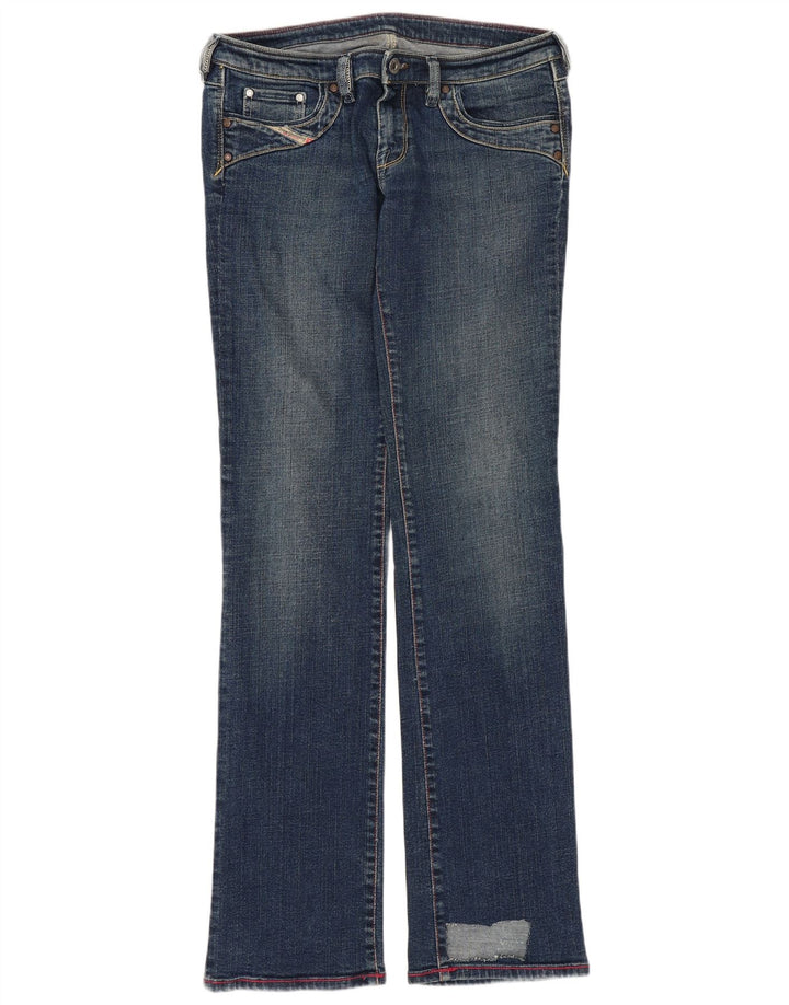 DIESEL Damen Distressed Straight Jeans W29 L33 Blaue Baumwolle