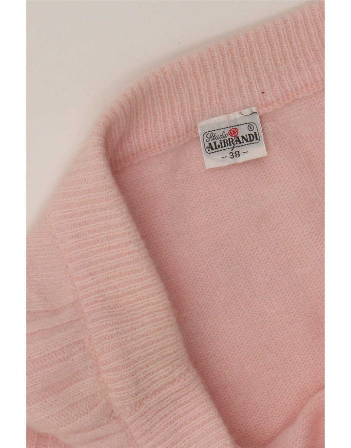 Vintage Damen Strick Midirock EU 38 Medium W34 Rosa Lammwolle