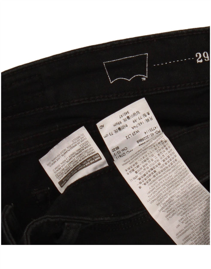 LEVI'S Damen Slight Curve Modern Rise Skinny Jeans W29 L32 Schwarz Baumwolle