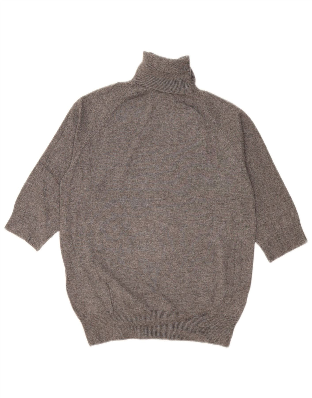 Zara Damen-Pullover mit Rollkragen, 3/4-Ärmel, UK-Gr. 12, mittelgraue Viskose