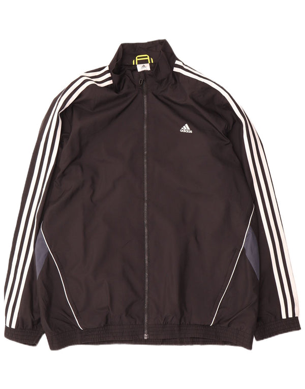 Adidas Herren Trainingsanzug Top Jacke UK 46/48 XL Schwarz Colourblock Polyester