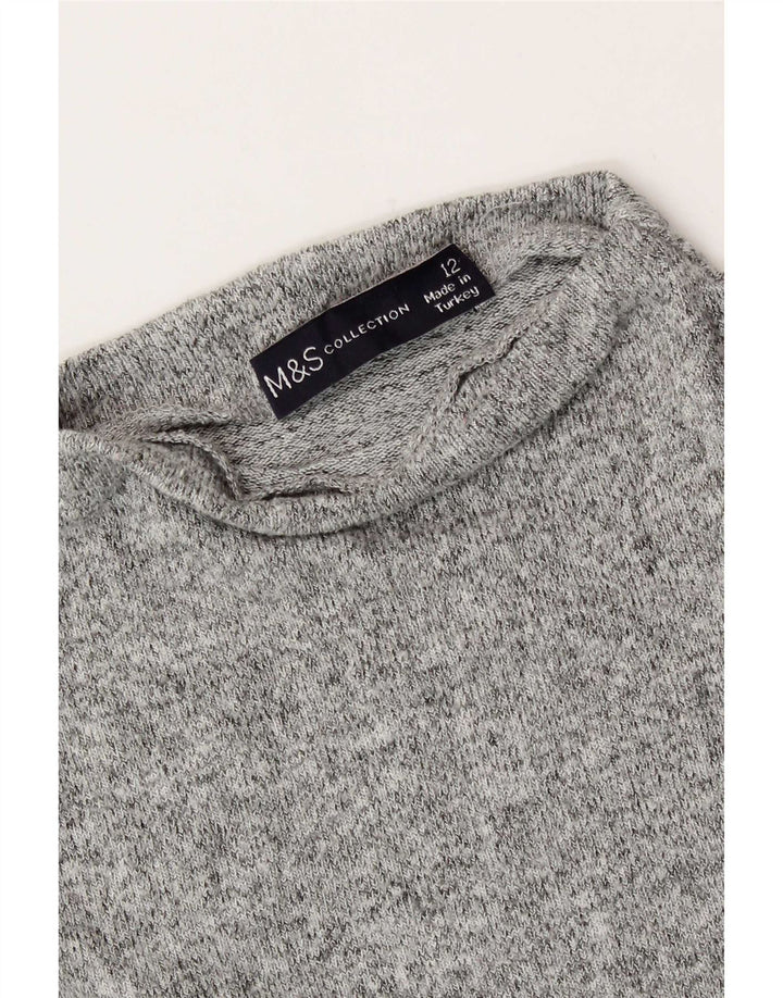 Marks & Spencer Damen T-Shirt Top UK 12 Mittelgrau meliert