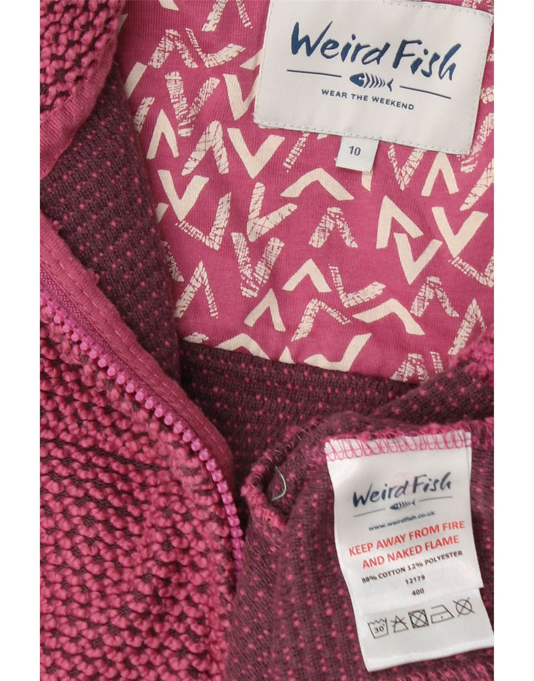 Weird Fish Damen-Strickjacke, Gr. 10, Größe S, rosa, Baumwolle