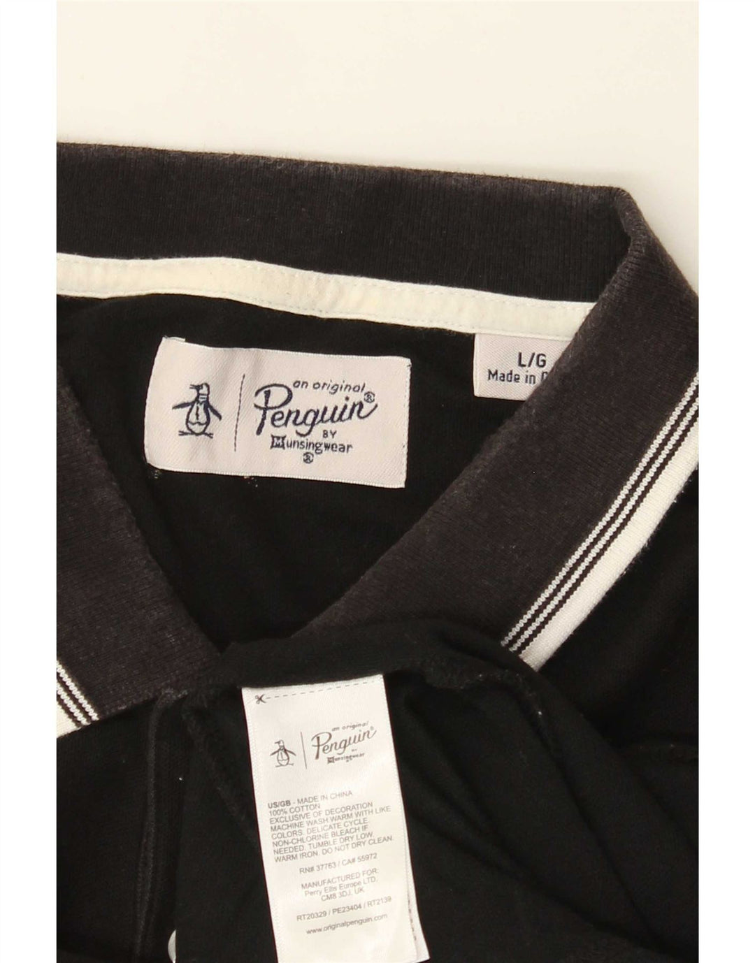 Penguin Herren-Poloshirt, groß, aus schwarzer Baumwolle