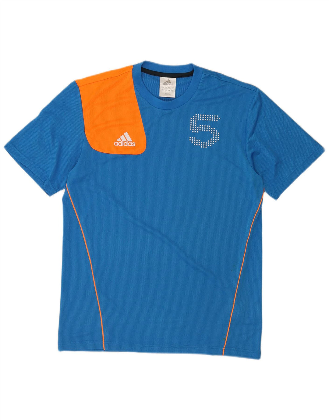Adidas Herren Grafik-T-Shirt-Oberteil Mittelblaues Colourblock-Polyester