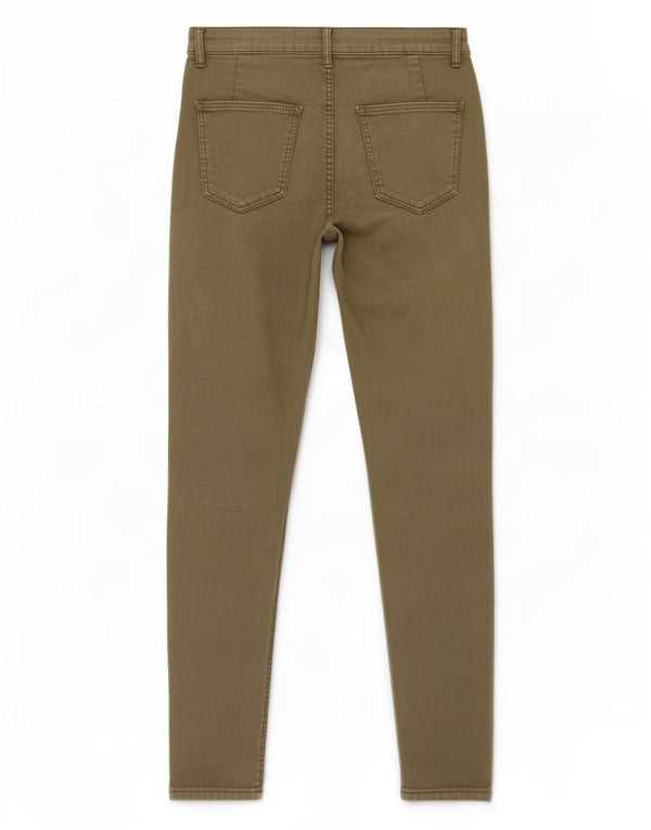 Zara Damen High Rise Skinny Jeans EU 38 Small W28 L27 Khaki Baumwolle
