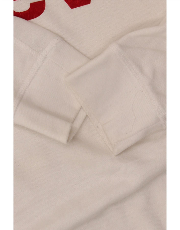LEVI'S übergroßer Damen-Sweatshirt-Pullover, UK 10, Größe S, weiße Baumwolle