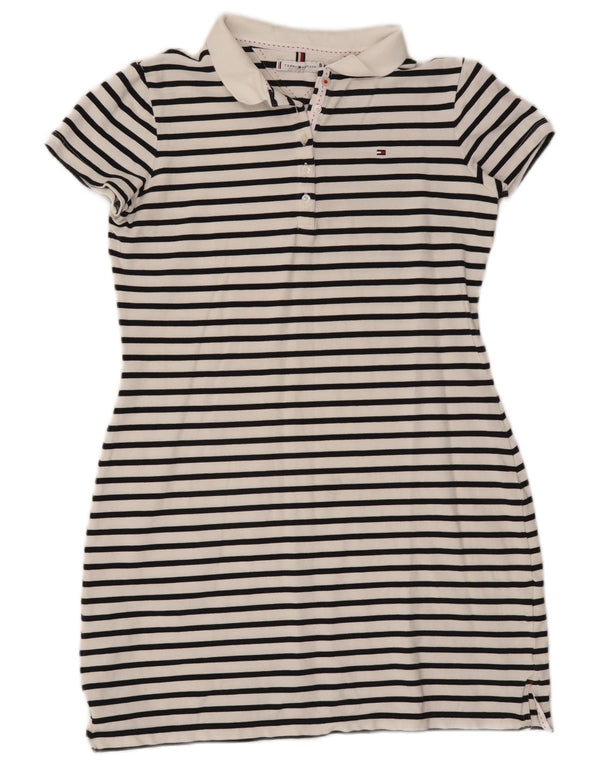 Tommy Hilfiger Damen Polokleid UK 18 XL weiß gestreift aus Baumwolle