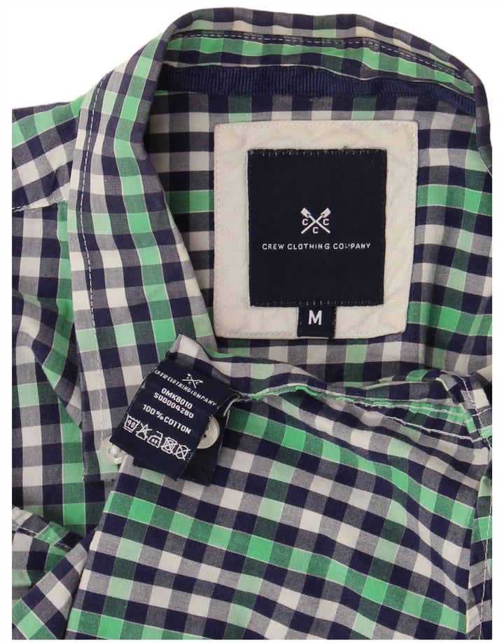 CREW CLOTHING Herren-Kurzarmhemd, mittelgroß, mehrfarbig, Gingham-Baumwolle