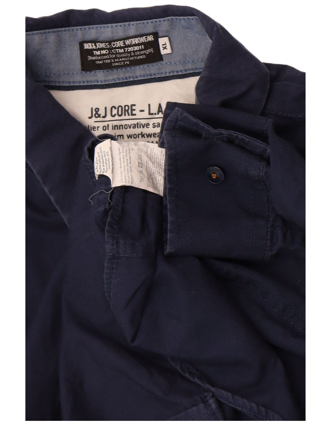 Jack & Jones Herrenhemd XL Marineblau Baumwolle