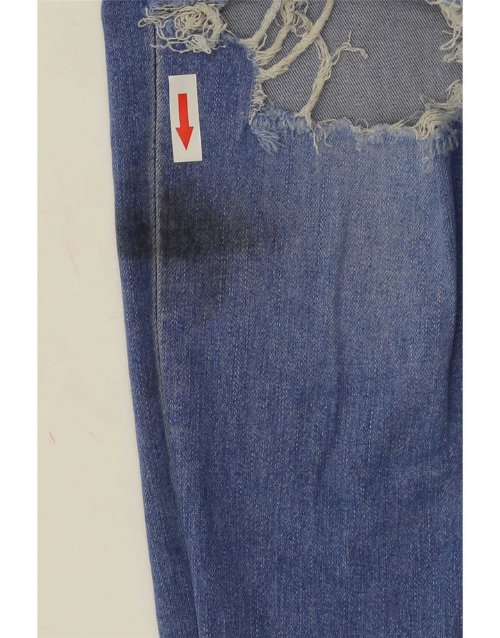 Lee Damen Distressed Skinny Jeans W36 L30 Blaue Baumwolle