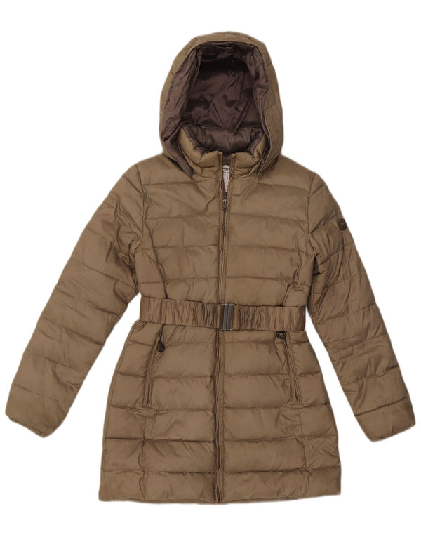 Champion wattierter Mantel mit Kapuze für Mädchen, 11–12 Jahre, Khaki, Polyester
