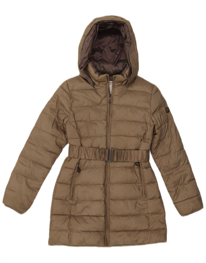 Champion wattierter Mantel mit Kapuze für Mädchen, 11–12 Jahre, Khaki, Polyester