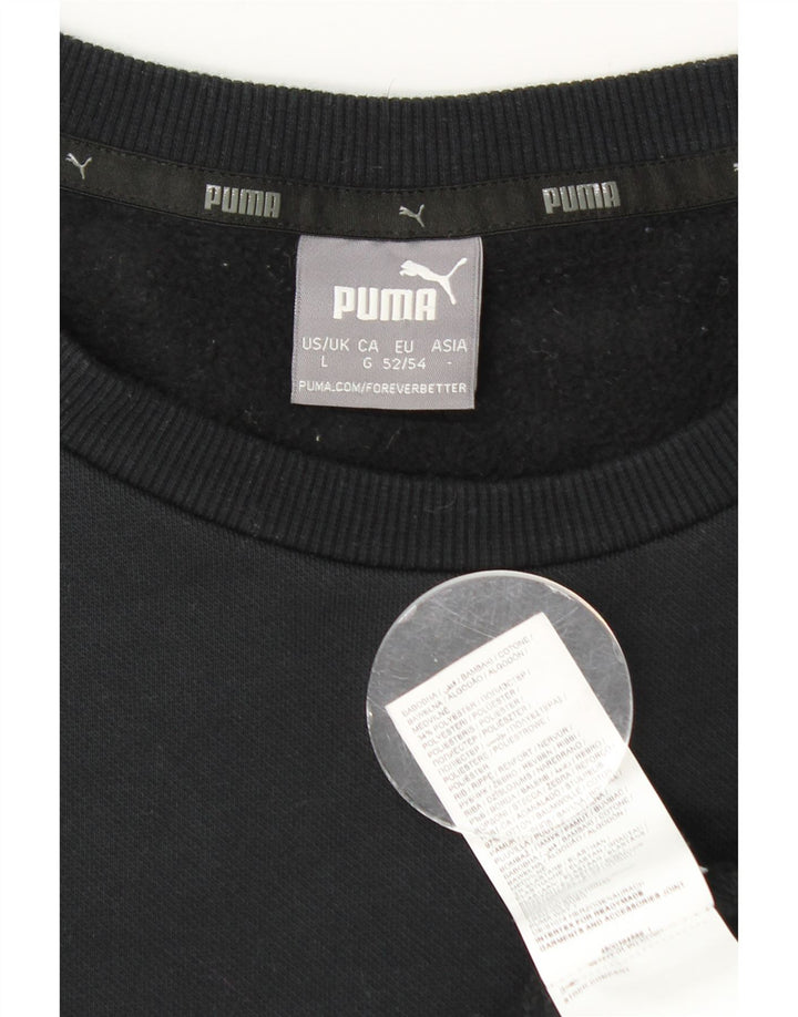 Puma Herren Grafik-Sweatshirt-Pullover, groß, schwarze Baumwolle