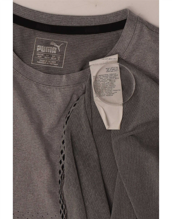 Puma Herren T-Shirt Top Mittelgrau gepunktetes Polyester