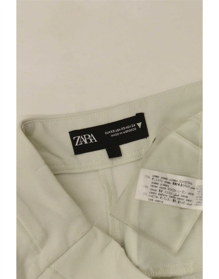 Zara Damen Skort Hot Pants XS W25 Grün Polyester