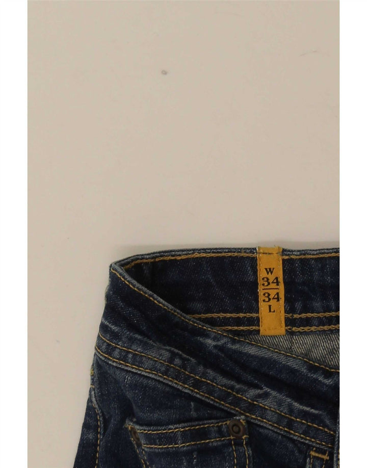 Meltin' Pot Damen Straight Jeans W34 L34 Blaue Baumwolle