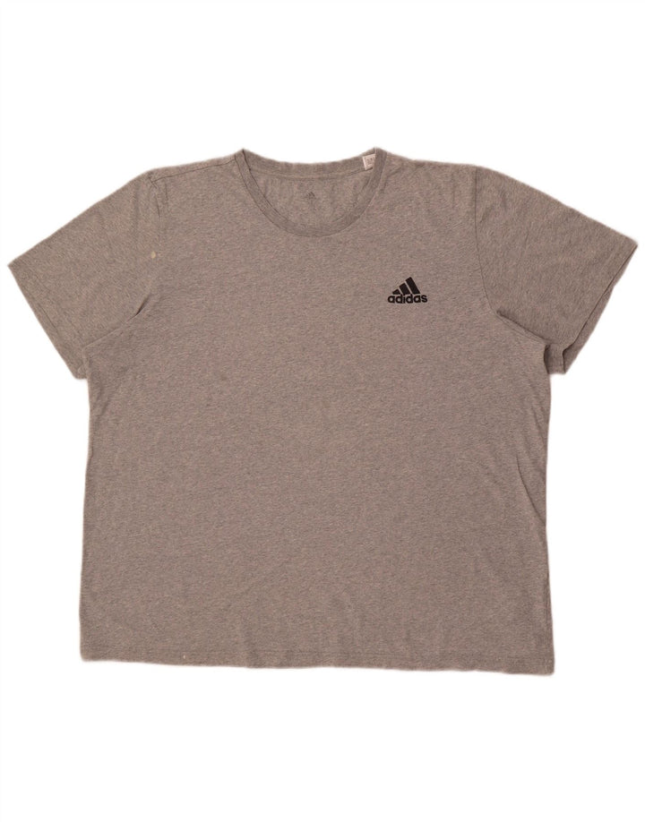 Adidas Herren T-Shirt Top XL Grau gefleckte Baumwolle